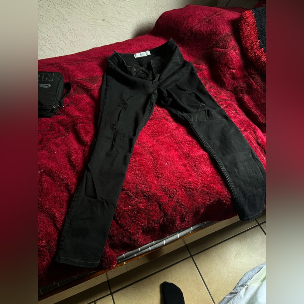 Black Hollister Ripped Jeans